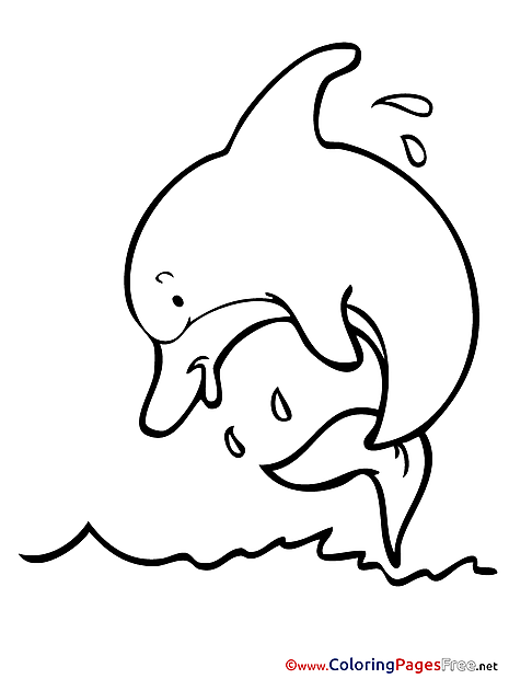 Dolphin for free Coloring Pages download
