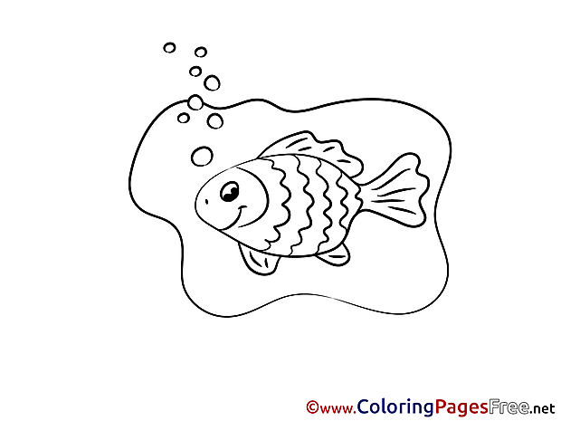 For Kids printable Fish Colouring Page