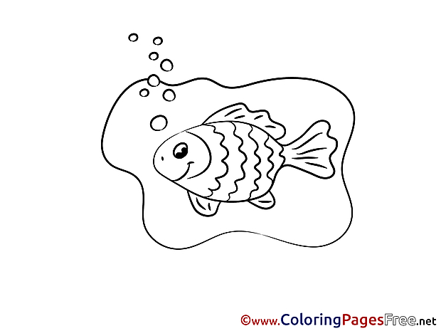 For Kids printable Fish Colouring Page