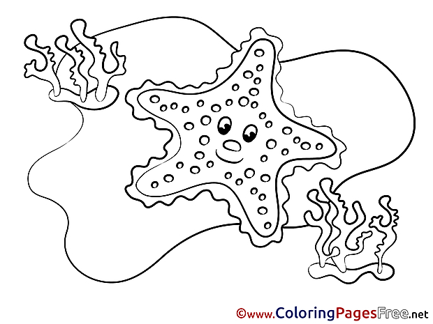 Free Colouring Page Starfish download