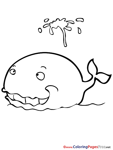 Geyser Whale for Kids printable Colouring Page