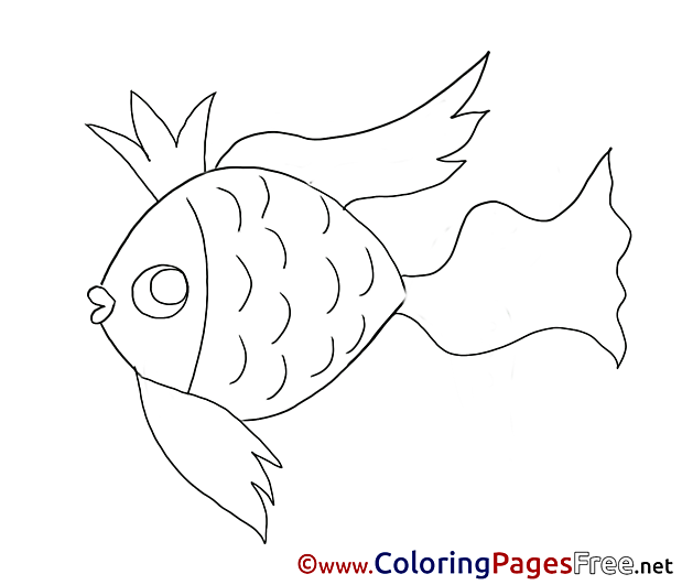 Golden Fish free Colouring Page download