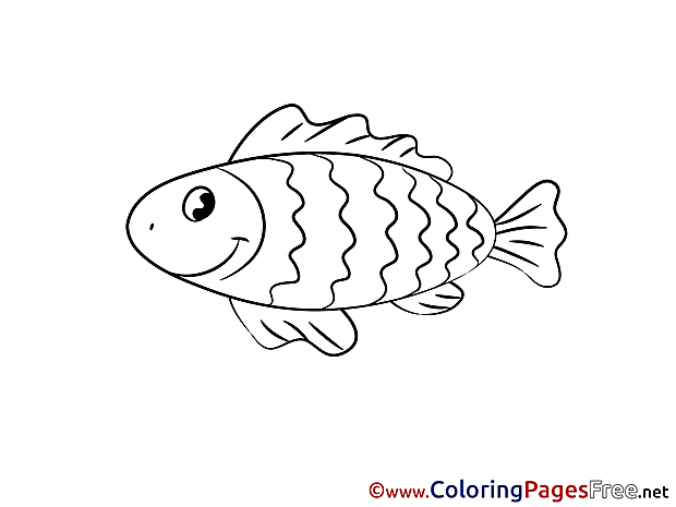 Kids free Coloring Page Fish