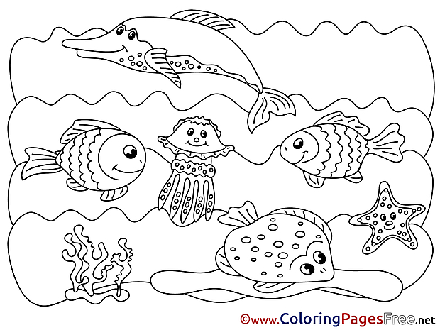 Marine Animals printable Coloring Sheets download