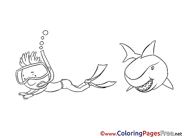 Sharks Colouring Sheet download free