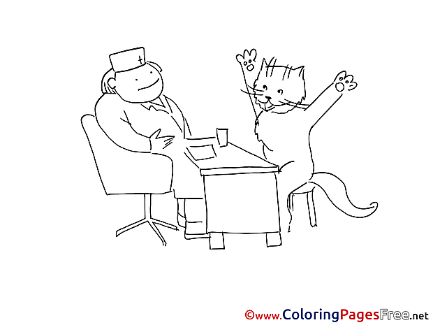 Cat Doctor for free Coloring Pages download