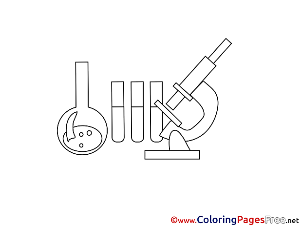 Chemistry Medicine for Kids printable Colouring Page