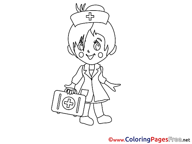 Doctor Girl download Colouring Sheet free
