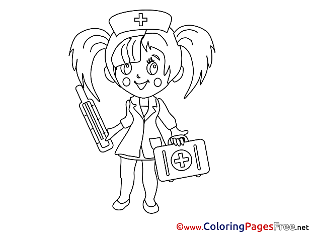 Girl Nurse download printable Coloring Pages