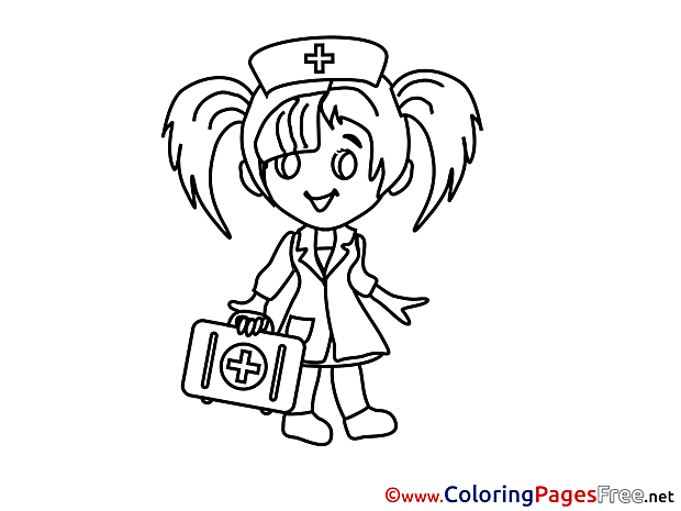 Kid Doctor Colouring Sheet download free