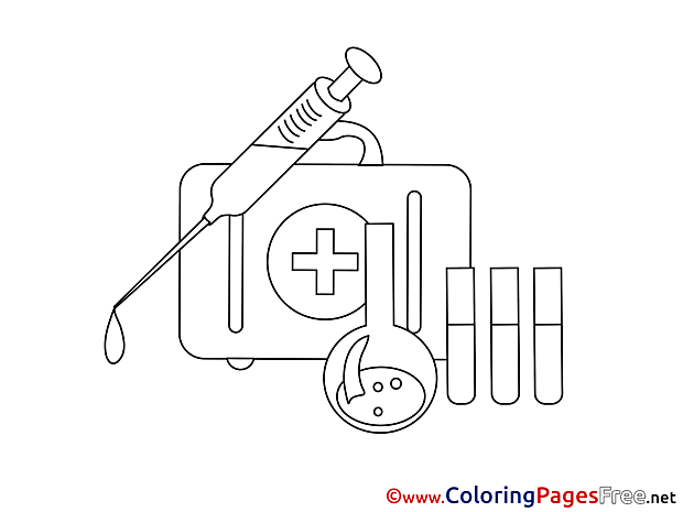 Kit Medicine Children Coloring Pages free