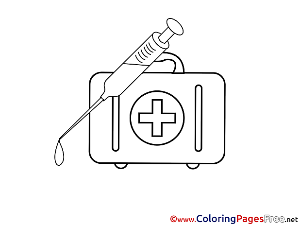 Kit Medicine Colouring Page printable free