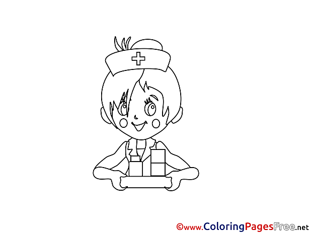 Nurse for Kids printable Colouring Page