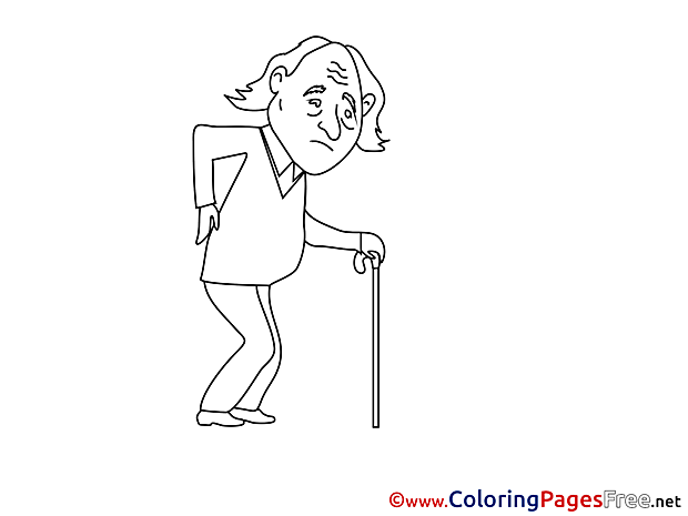 Old Man Colouring Sheet download free