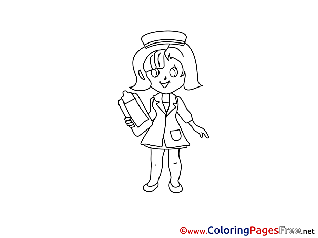 Printable Medicine Nurse Coloring Sheets download