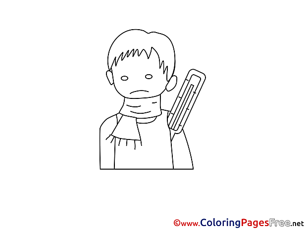 Thermometer Boy printable Coloring Pages for free