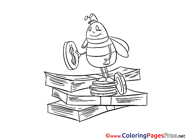 Bee Money for Children free Coloring Pages