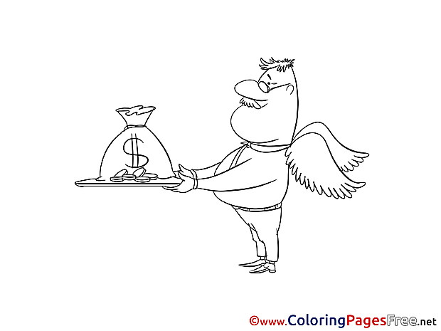 Delivery Money Colouring Page printable free