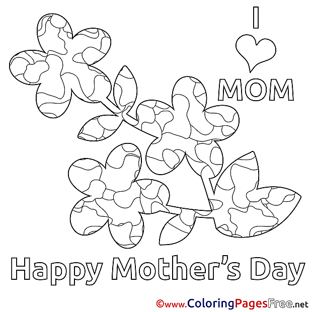 Applique Flower Coloring Sheets Mother's Day free