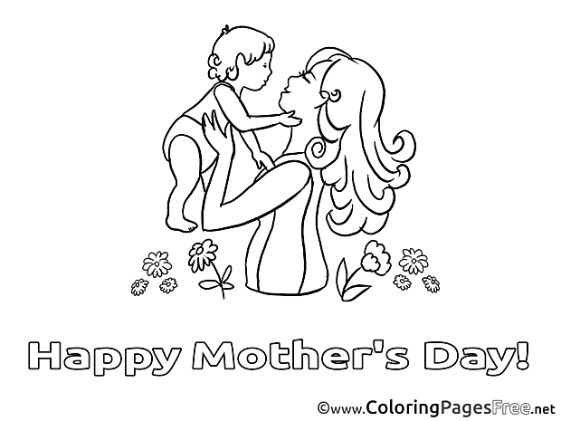Baby free Colouring Page Mother's Day