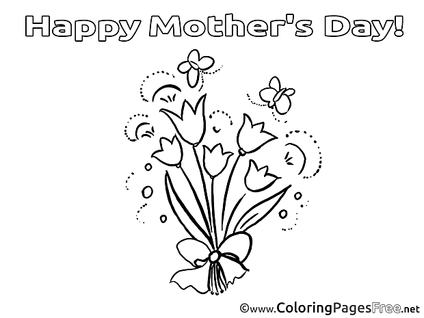 Bouquet Flowers printable Mother's Day Coloring Sheets