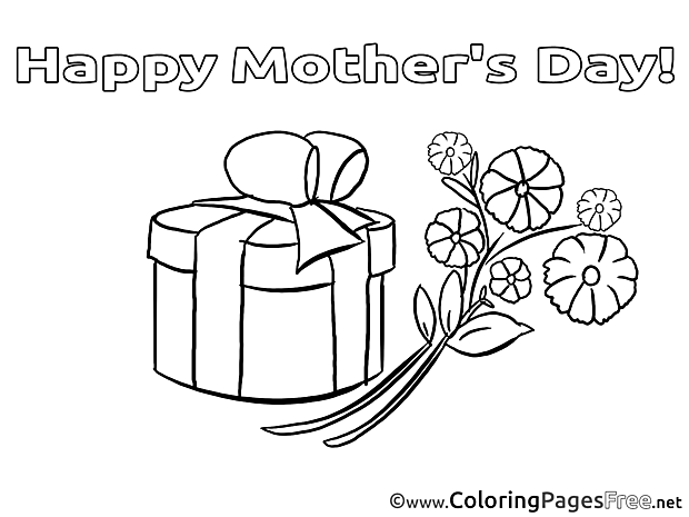 Bouquet Gift Kids Mother's Day Coloring Pages