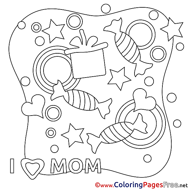 Candies Mother's Day Colouring Sheet free