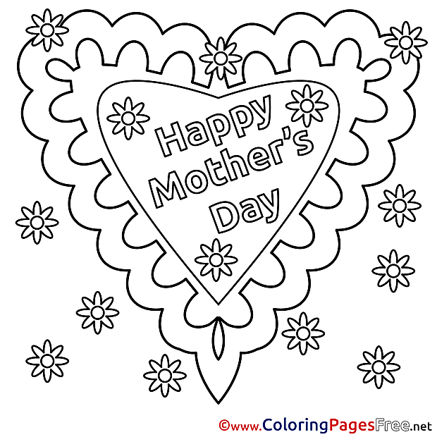 Card Holiday Children Mother's Day Colouring Page