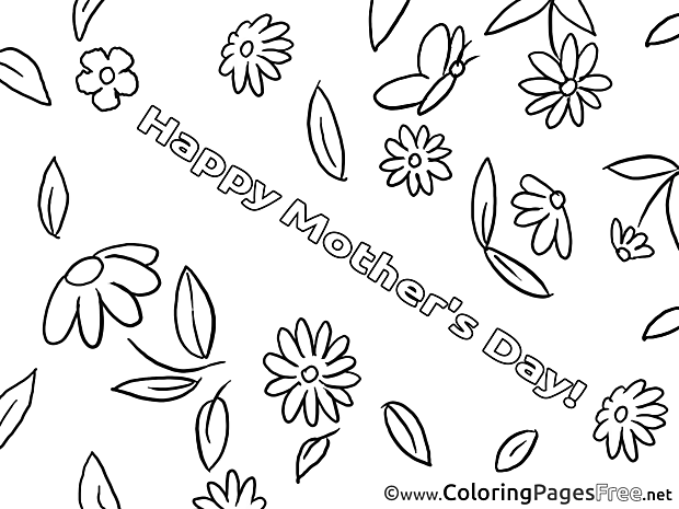Card Holiday Coloring Sheets Mother's Day free