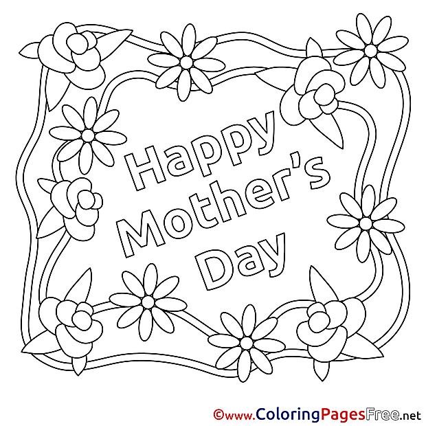 Card Holiday Mother's Day Coloring Pages free