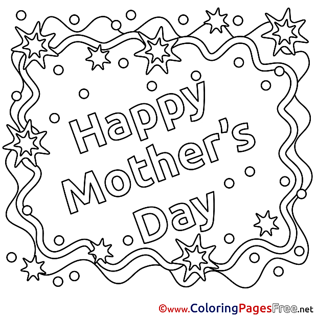 Colouring Sheet Card Holiday download Mother's Day