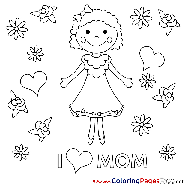 Daughter Felicitation free Mother's Day Coloring Sheets