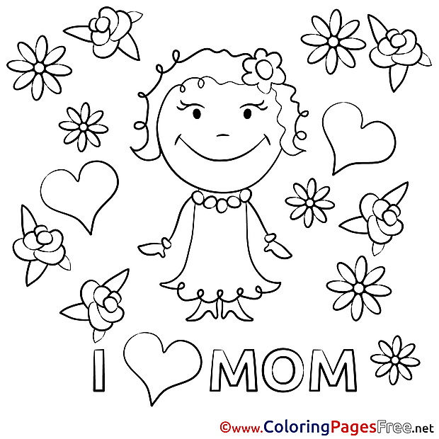 Daughter Flowers printable Coloring Pages Mother's Day