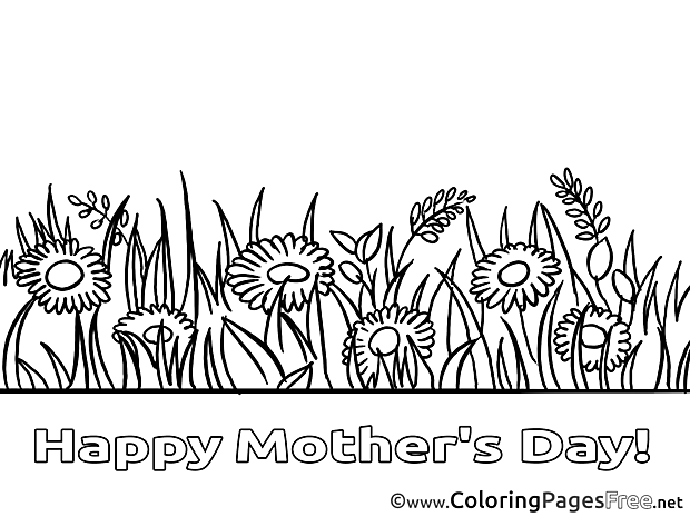 Felicitation Flowers download Mother's Day Coloring Pages