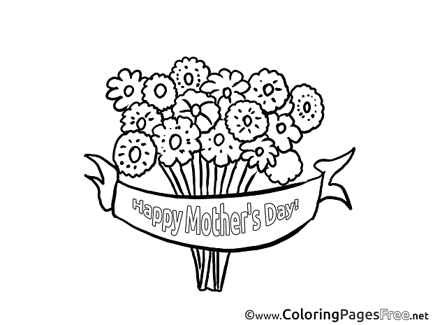 Flowers for Kids Mother's Day Colouring Page