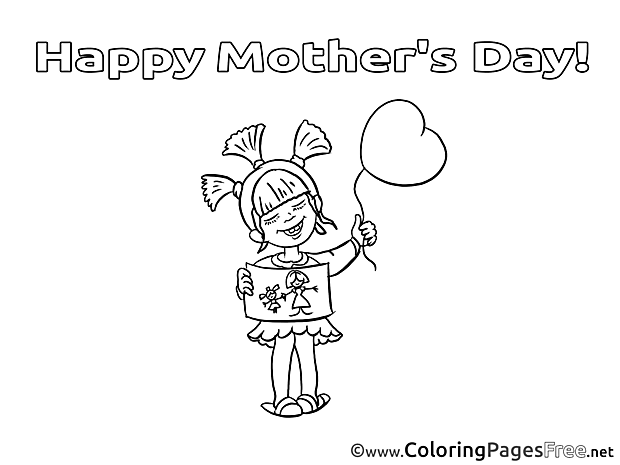 Gift Girl Mother's Day free Coloring Pages