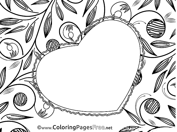 Heart Felicitation Children Mother's Day Colouring Page