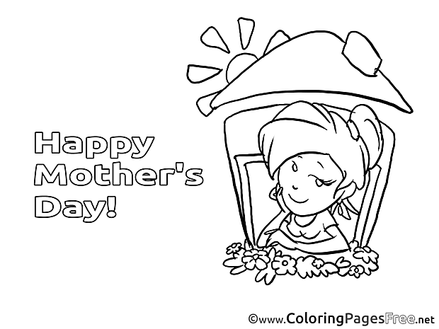 House Mom Coloring Pages Mother's Day for free