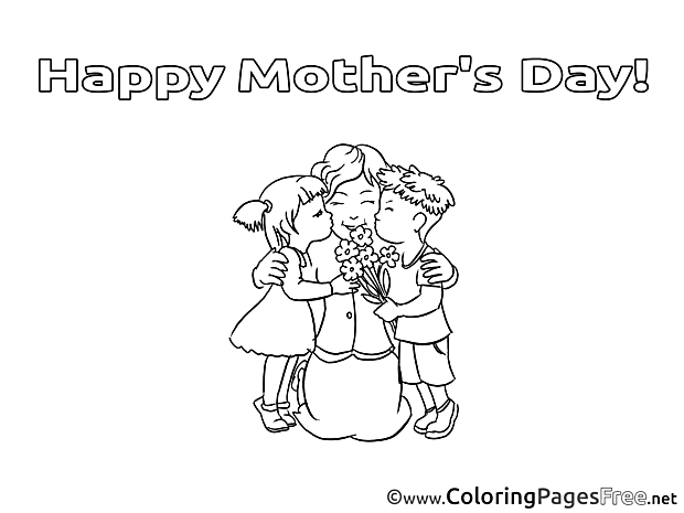 Kids Felicitation Mother's Day Coloring Pages