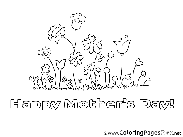 Meadow Flowers printable Mother's Day Coloring Sheets
