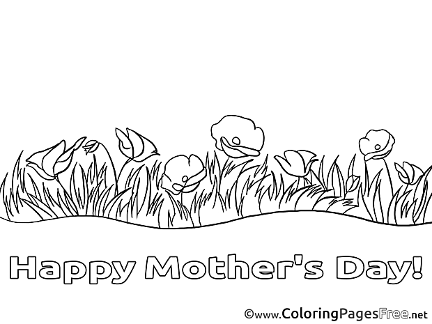 Poppies Flowers printable Coloring Pages Mother's Day