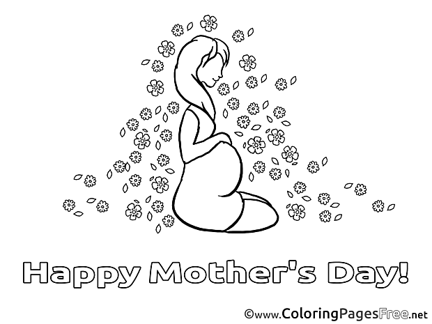 Pregnancy free Colouring Page Mother's Day