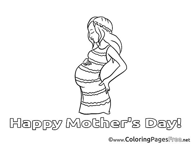 Pregnancy Mother's Day Coloring Pages download