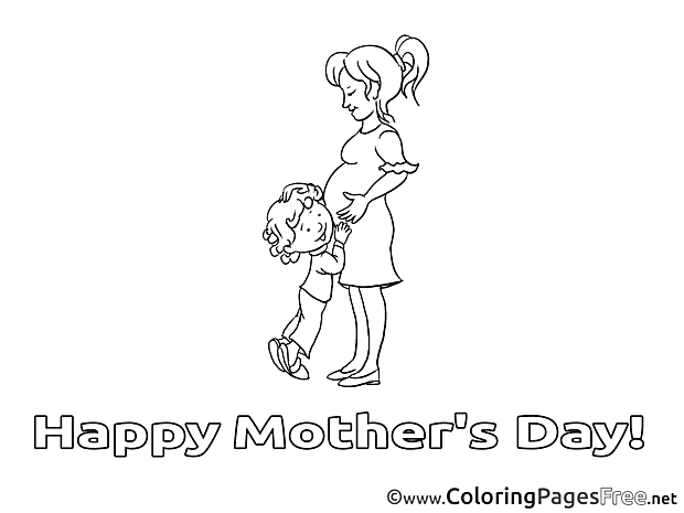 Pregnancy Mother's Day Coloring Pages free