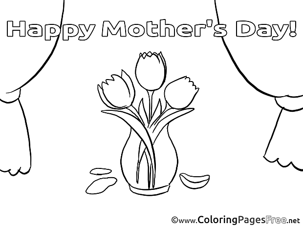 Tulips Colouring Sheet download Mother's Day