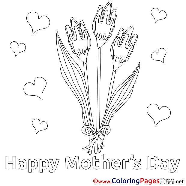 Tulips download Mother's Day Coloring Pages