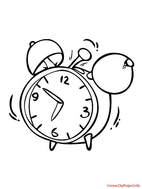 Clock coloring picture for free