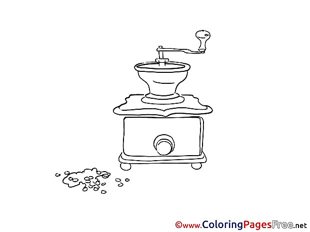 Coffee Mill free Colouring Page download