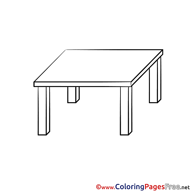 Table for free Coloring Pages download