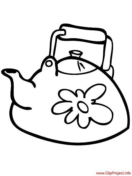 Teapot colouring page